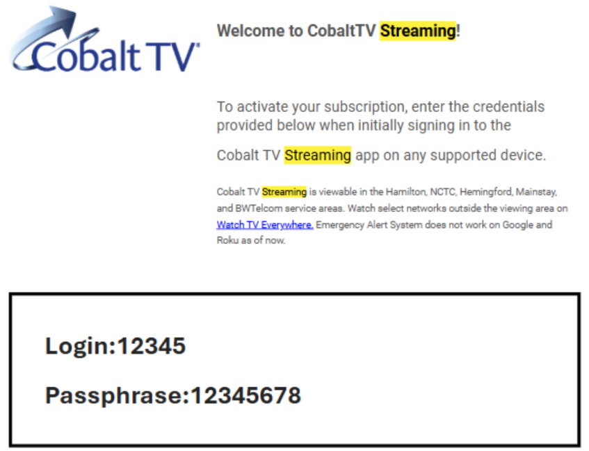 cobalt streaming login FAQ